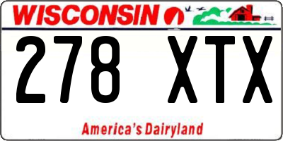 WI license plate 278XTX