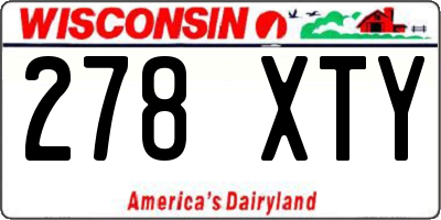 WI license plate 278XTY