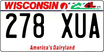 WI license plate 278XUA