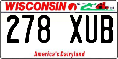 WI license plate 278XUB