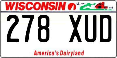 WI license plate 278XUD