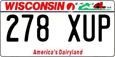 WI license plate 278XUP