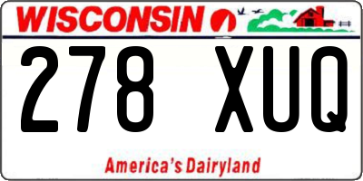 WI license plate 278XUQ