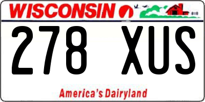 WI license plate 278XUS