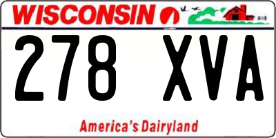 WI license plate 278XVA