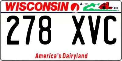 WI license plate 278XVC