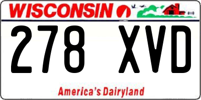 WI license plate 278XVD