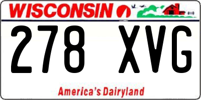 WI license plate 278XVG