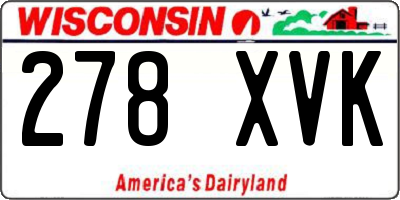 WI license plate 278XVK