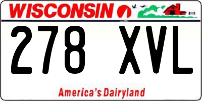 WI license plate 278XVL