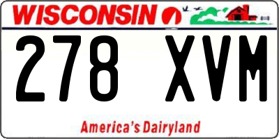 WI license plate 278XVM