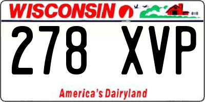 WI license plate 278XVP