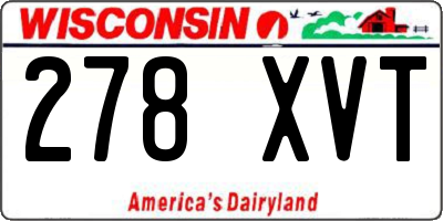 WI license plate 278XVT