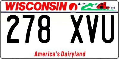 WI license plate 278XVU