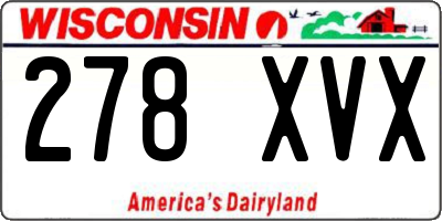 WI license plate 278XVX