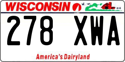 WI license plate 278XWA
