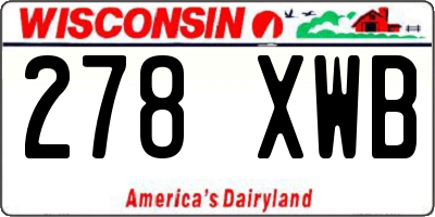 WI license plate 278XWB