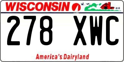 WI license plate 278XWC