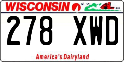 WI license plate 278XWD