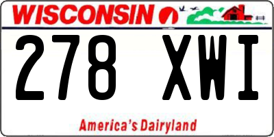 WI license plate 278XWI