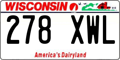 WI license plate 278XWL