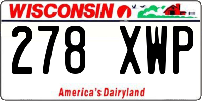WI license plate 278XWP