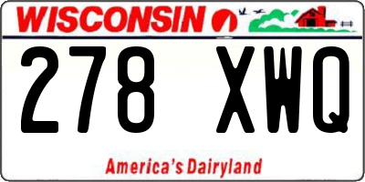 WI license plate 278XWQ