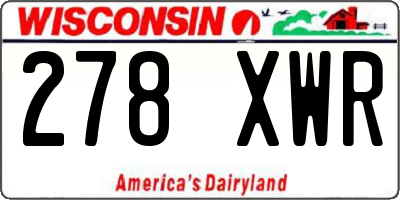 WI license plate 278XWR
