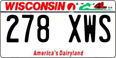 WI license plate 278XWS