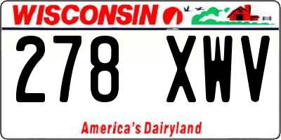 WI license plate 278XWV