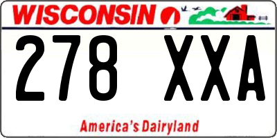 WI license plate 278XXA