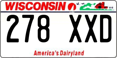 WI license plate 278XXD