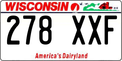 WI license plate 278XXF