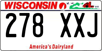 WI license plate 278XXJ