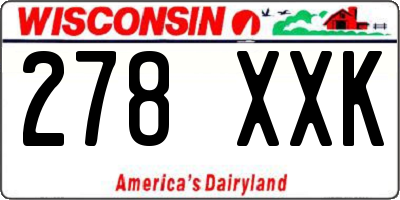 WI license plate 278XXK