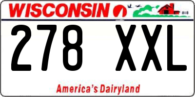 WI license plate 278XXL