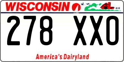 WI license plate 278XXO