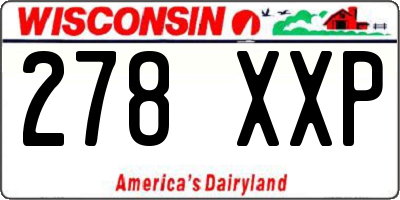 WI license plate 278XXP