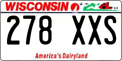 WI license plate 278XXS