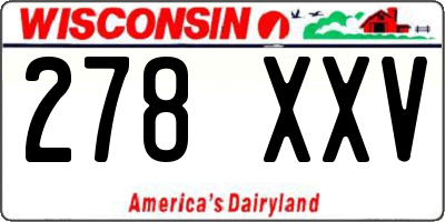 WI license plate 278XXV