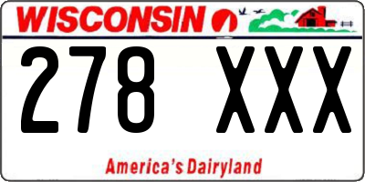 WI license plate 278XXX