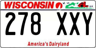 WI license plate 278XXY