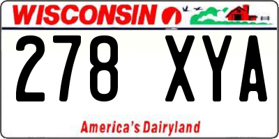 WI license plate 278XYA
