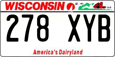 WI license plate 278XYB