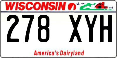 WI license plate 278XYH
