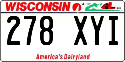 WI license plate 278XYI