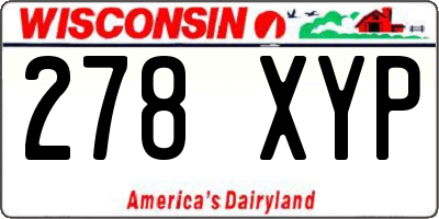 WI license plate 278XYP