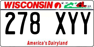 WI license plate 278XYY