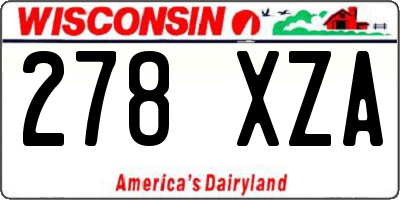 WI license plate 278XZA