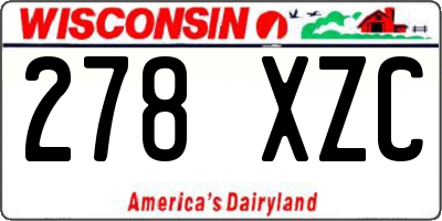 WI license plate 278XZC